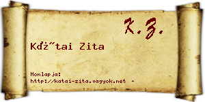 Kátai Zita névjegykártya